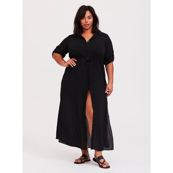 TORRID 3 Long Shirt Dress Coverup - Picture 3 of 6